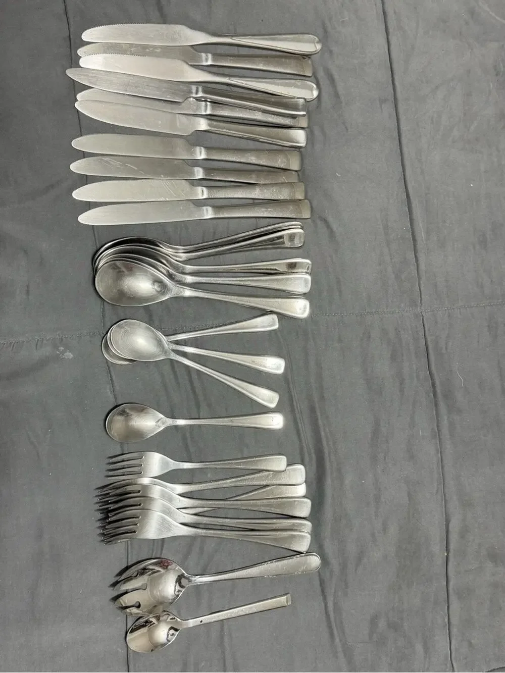 28 Pc Vintage Teardrop Flatware Set Stainless Silverware Service 7+